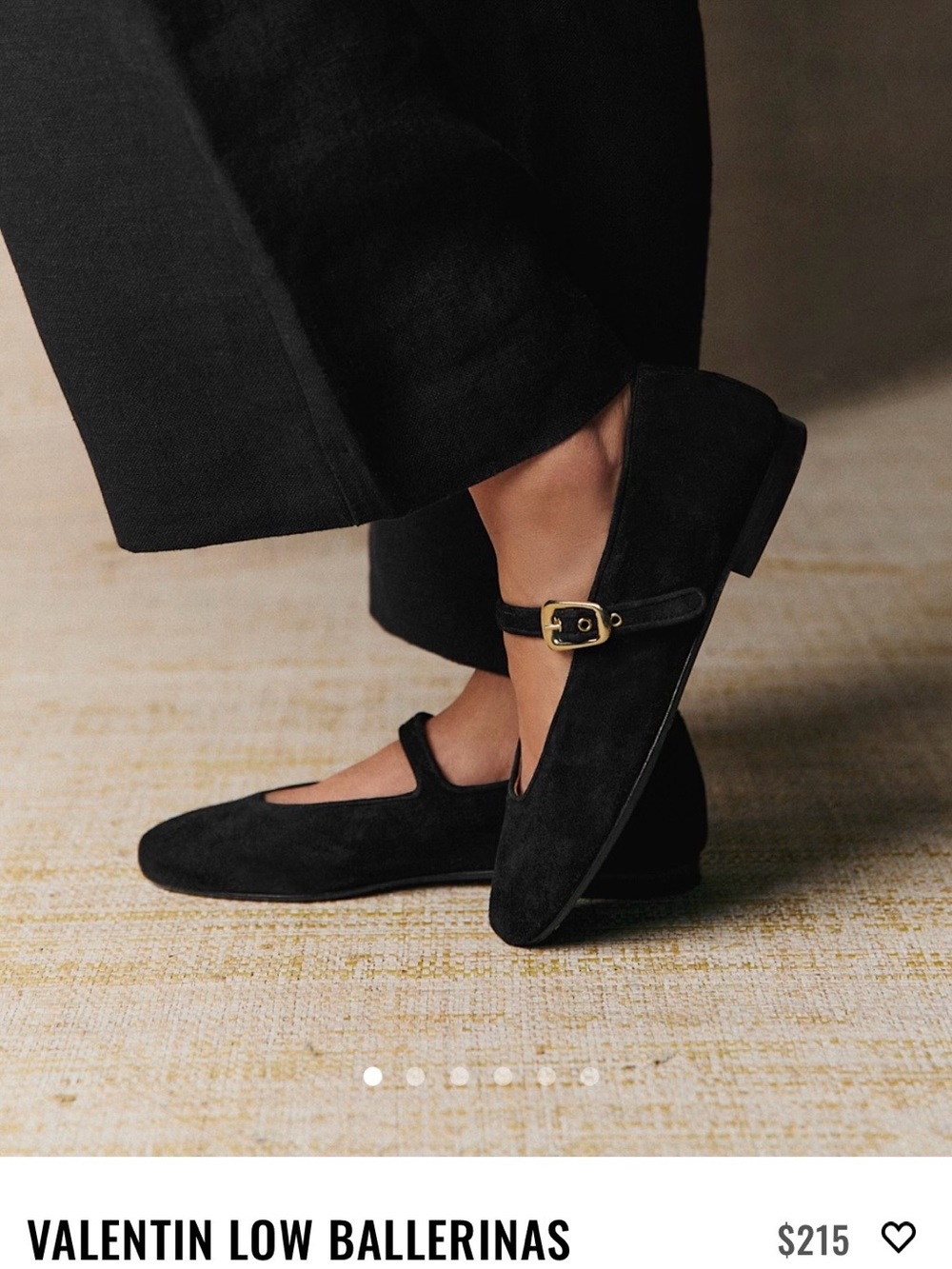 Sezane Black Mary Jane Flats with Gold Buckle - Picture 7 of 14